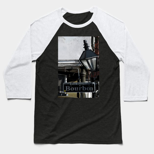 BOURBON STREET SIGN Baseball T-Shirt by JerryGranamanPhotos71